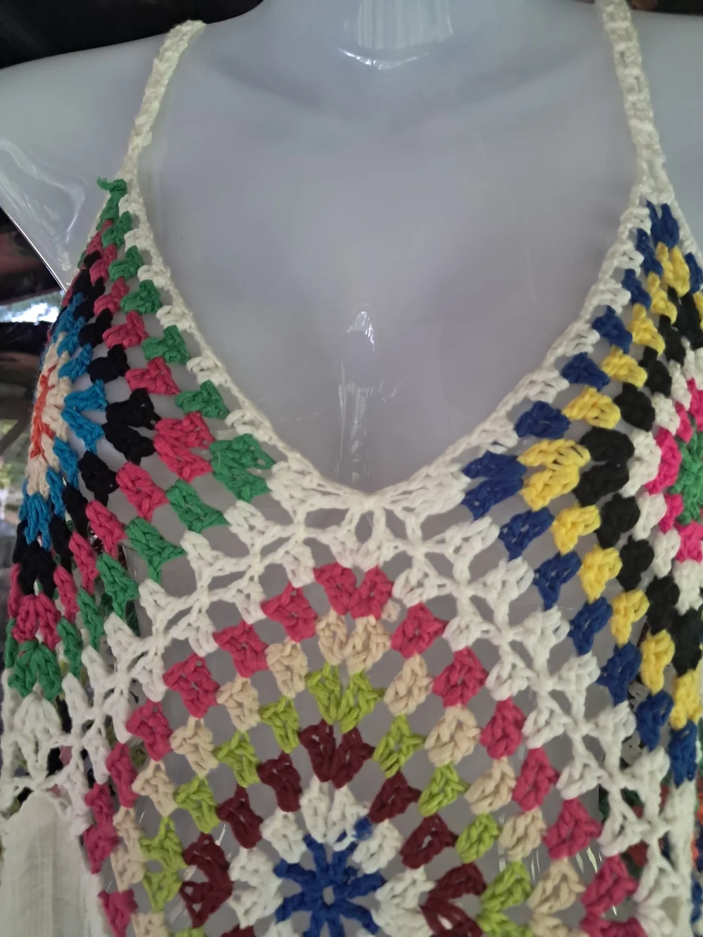 Women’s White Crochet-Accent Swim Cover-Up Dress